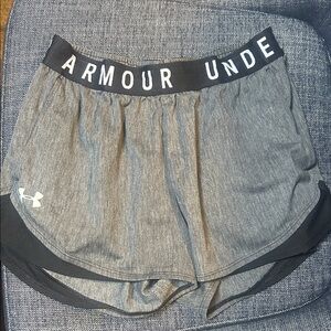 Under Armour Women's Black and Gray Athletic Shorts